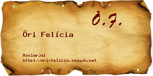 Őri Felícia névjegykártya